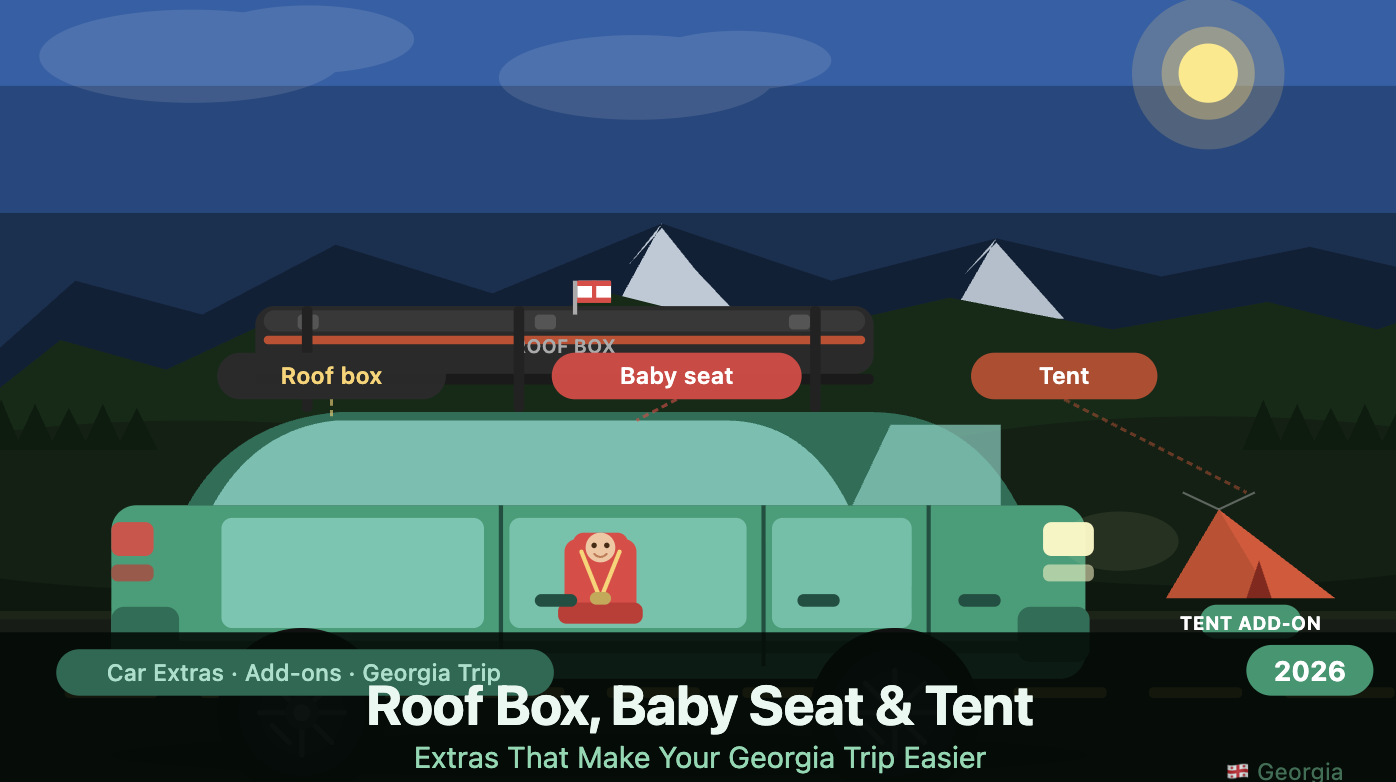 Roof Box, Baby Seat & Tent Add-ons: Extras That Make Your Georgia Trip Easier